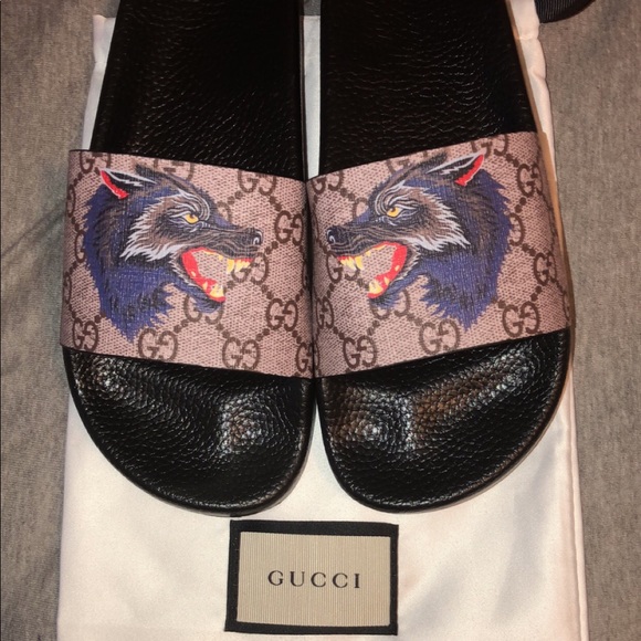 Gucci | Shoes | Gg Supreme Wolf Slides | Poshmark